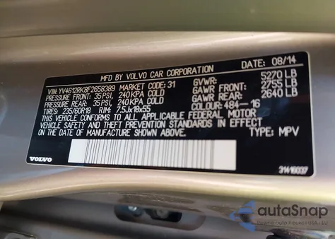 2015 Volvo Xc60 T5/T5 Premier from USA, damaged, VIN YV4612RK8F2658389